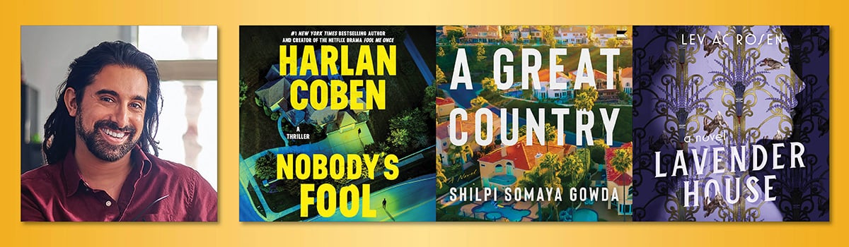 Vikas Adam and three audiobook covers