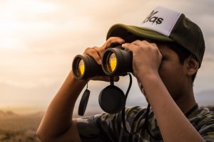 Binoculars during Sunset