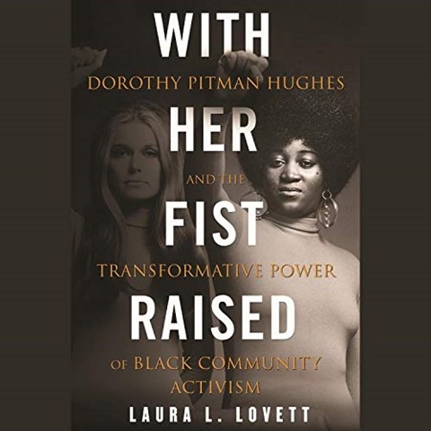 WITH HER FIST RAISED